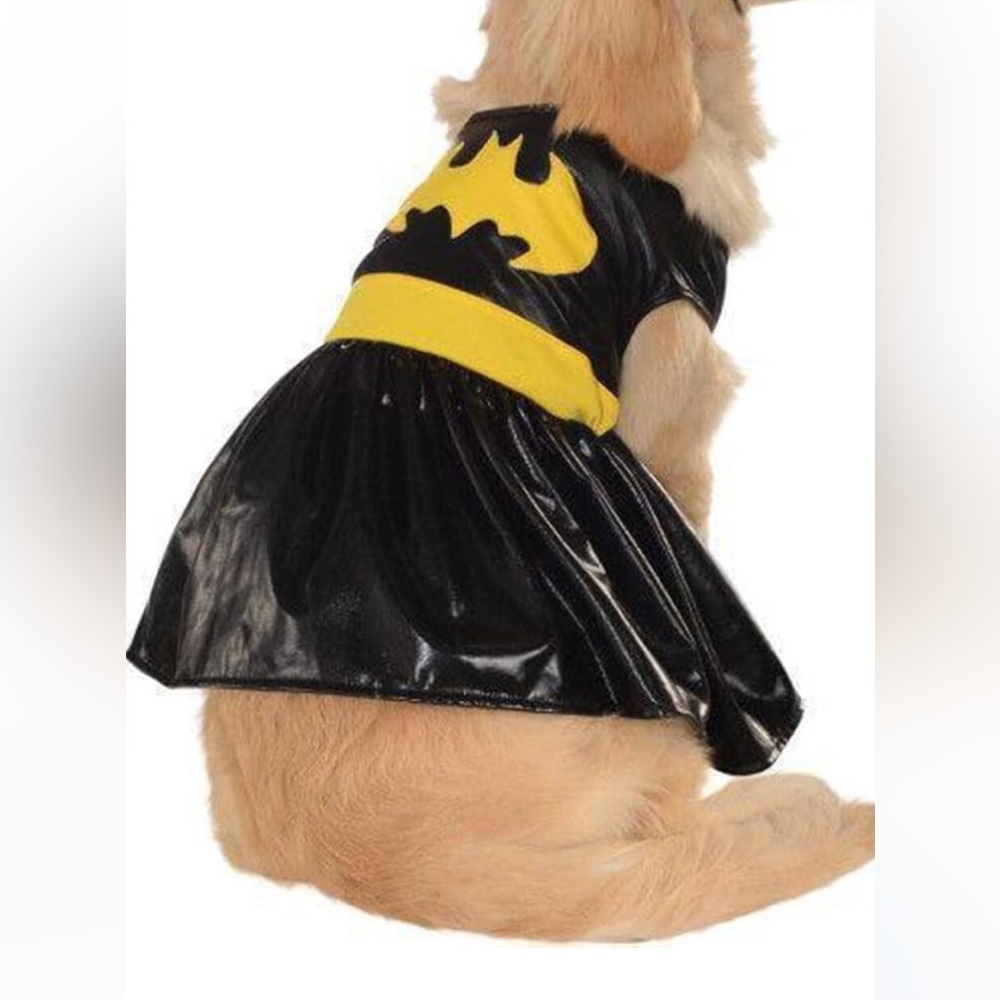 Superhero Batgirl Pet Costume in Black and Yellow size medium